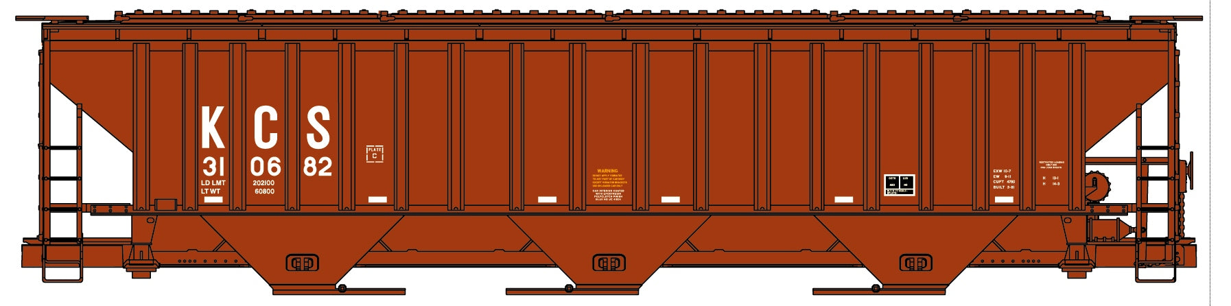 Accurail 6540 Ho Ps Cvd Hopper Kcs