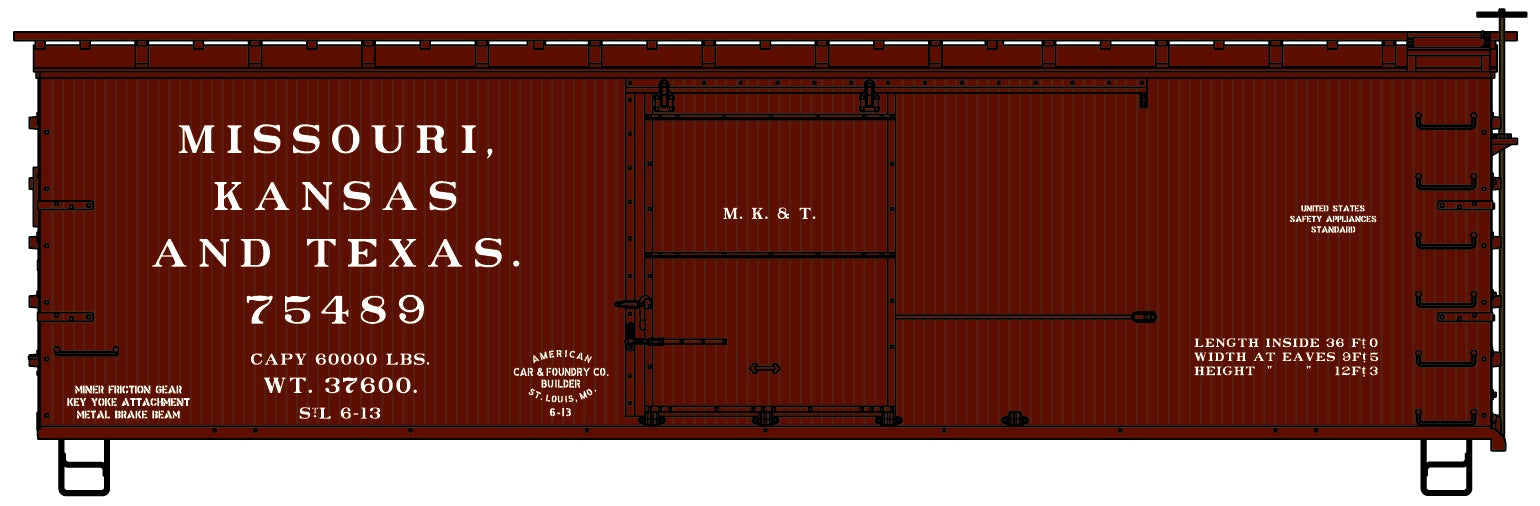 Accurail 1705 Ho 36'Ds Wood Boxcar Mkt