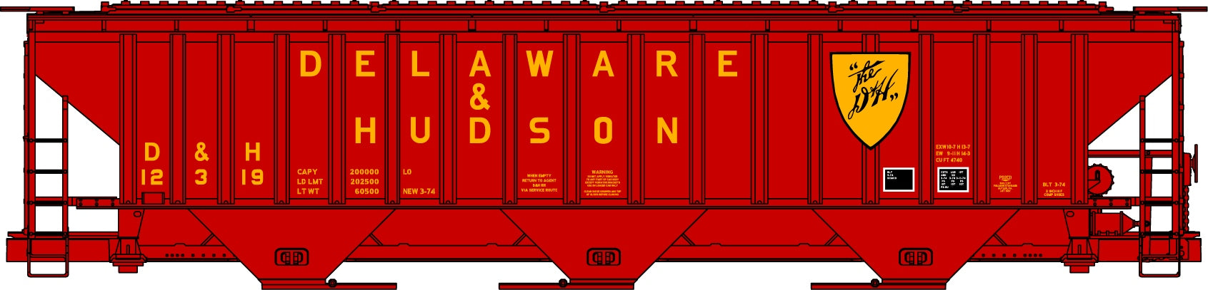 Accurail 6525 Ho 3-Bay Cvd Hopper D&H