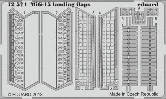 Eduard 72574 1/72 Aircraft- MiG15 Landing Flaps for EDU (D)