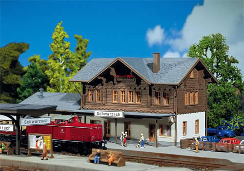 Faller 212108 N Scale Schwarzbach Station -- 12-3/8 x 3-3/4 x 3" 31 x 9.5 x 7.5cm