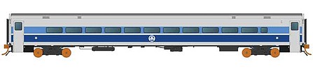 Rapido Trains 128503 HO Scale Comet Commuter Coach - Ready to Run -- AMT Montreal No Number (silver, blue)