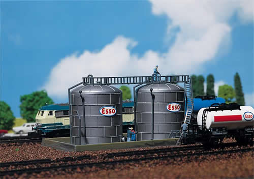 Faller 222131 N Scale Oil Storage Tanks -- 5 x 3-1/4" 13 x 8.5cm