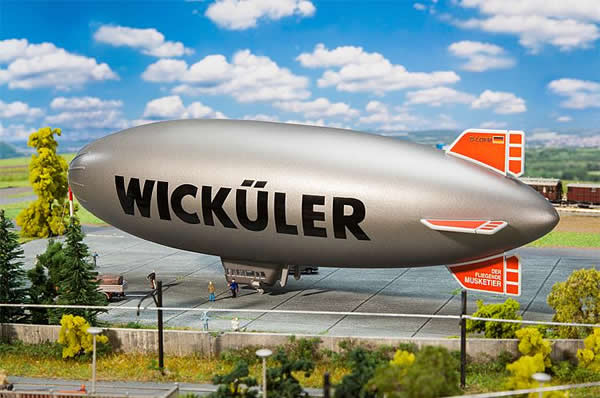 Faller 222411 N Scale GZ-20a Blimp Airship - Kit -- Wickuler (silver, red, black, German Lettering)