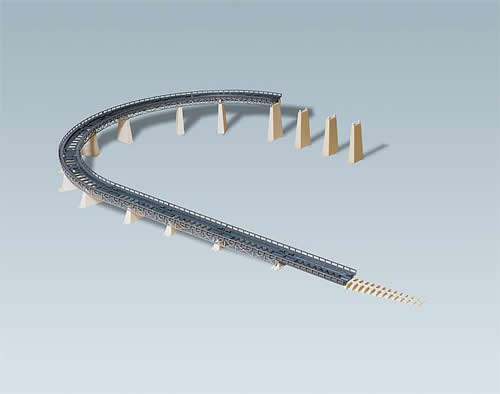 Faller 222539 N Scale Curved Access Ramp (19.3 cm radius)