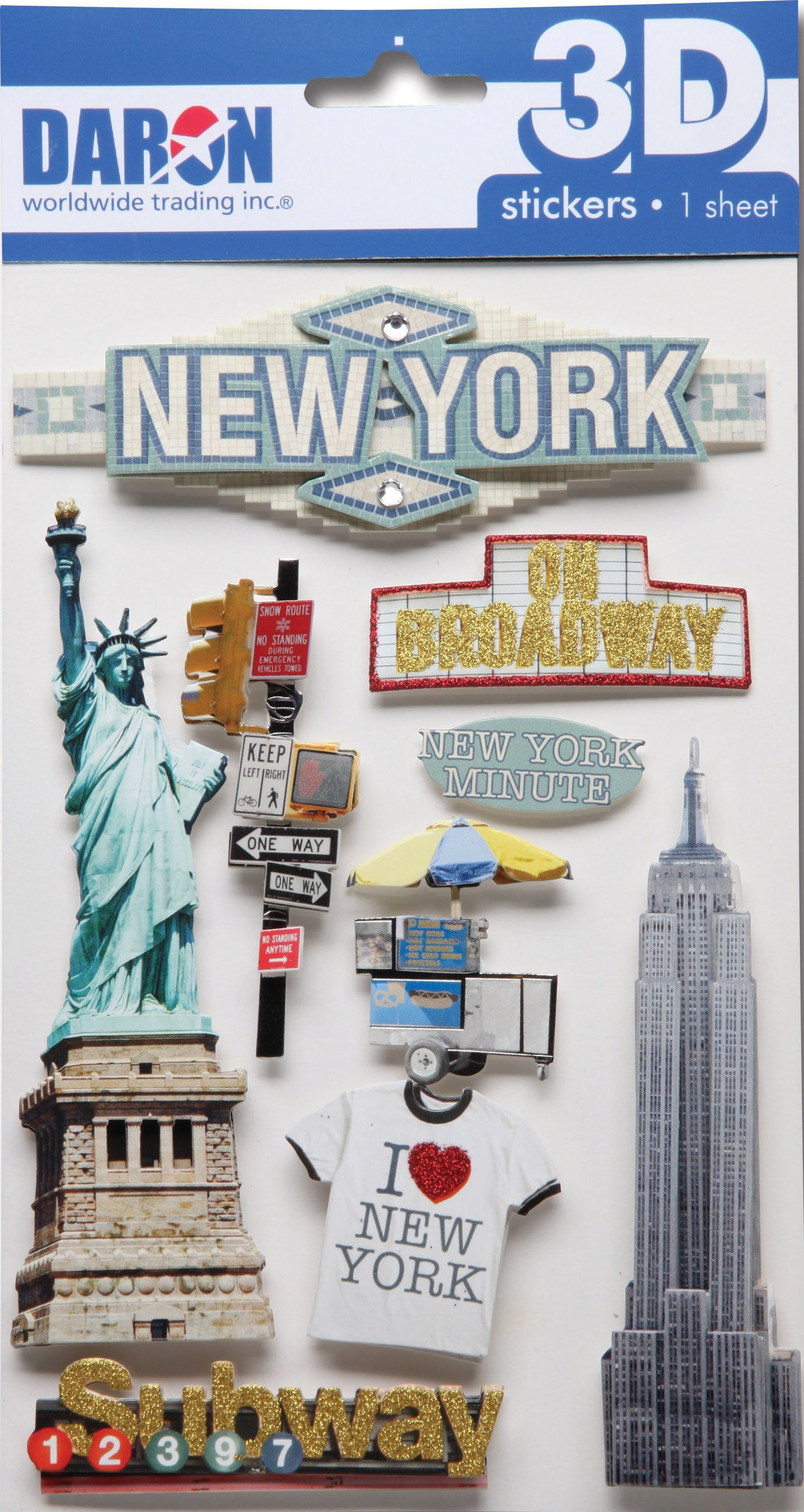 Daron 3D Sticker Sets PP3450 3D Sticker Set-New York City