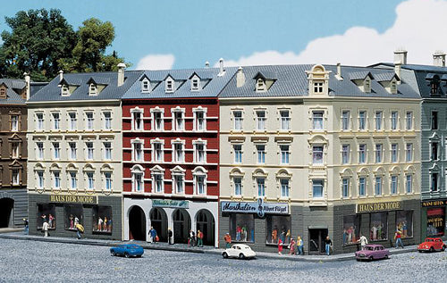 Faller 232266 N Scale Row of Town Houses (Two #2267 & one #2269) - Kit -- 11-3/8 x 5-3/32 x 5-9/16" 28.4 x 12.7 x 14.1cm