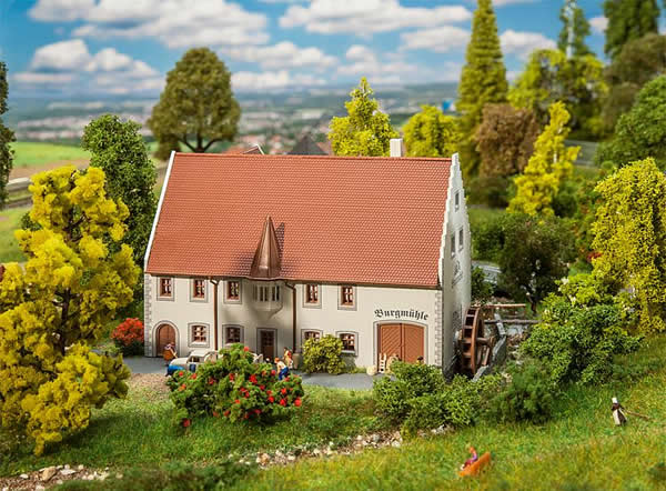 Faller 232317 N Scale 2-Story Mill with Water Wheel -- Kit - 5-5/16 x 2-7/16 x 3-7/16" 13.5 x 6.2 x 8.8cm