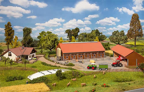 Faller 232367 N Scale Farmer's House, Barn & Outbuildings (Agricultural Holding) -- Kit