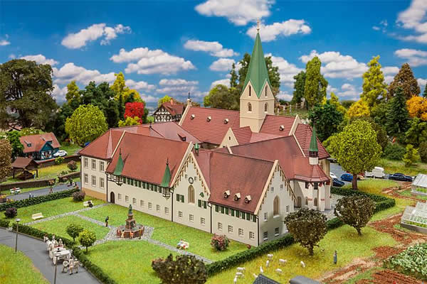 Faller 232399 N Scale Blaubeuren Monastery -- Weathered Laser-Cut Cardstock Kit - 33.9 x 26.3 x 23cm