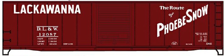 Accurail 50101 Ho 50'Sd Steel Boxcar Dl&W