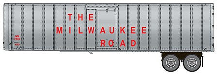 Walthers Scenemaster 2604 HO Scale Flexi-Van 40' Trailer 2-Pack - Assembled -- Milwaukee Road #2 (large name w/side doors)