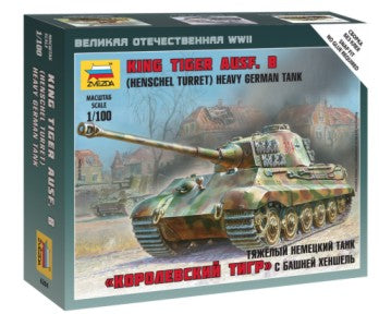 Zvezda 6204 1/100 German King Tiger Ausf B Henschel Turret Heavy Tank (Snap)