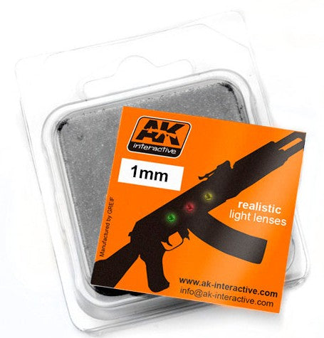 AK Interactive 232 Light Lenses 1mm for Aircraft (1ea white, red, yellow, green)