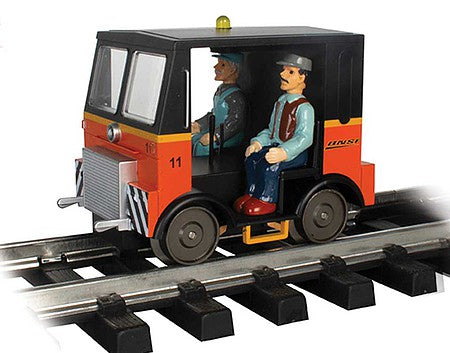 Bachmann 96259 G Scale Speeder - Standard DC with Strobe and Headlight -- BNSF Railway 11 (orange, black)