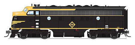 Broadway Limited 6675 HO Scale EMD F7 A-Unpowered B Set - Sound and DCC - Paragon4 -- Erie 711A, 711B (black, yellow)