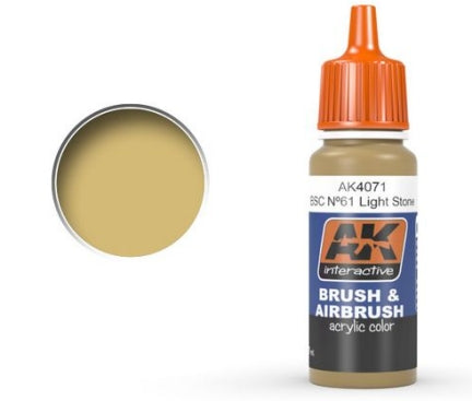 AK Interactive 4071 Khaki Drab Acrylic Paint 17ml Bottle (D)