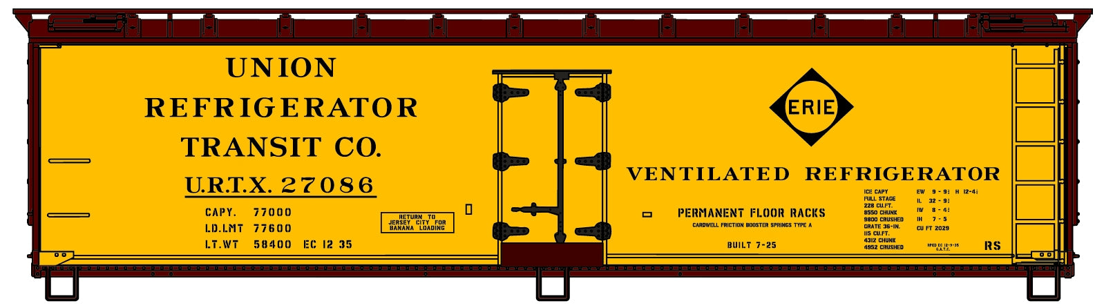 Accurail 4858 Ho 40'Wood Reefer Erie