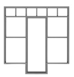 Tichy Trains 8188 HO Store Front Masonry w/2 Sided Windows & 6-Lite Transom & Glazing 115"wx118"h (3) (D)