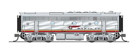 Broadway Limited 6838 N Scale EMD F3B - Sound and DCC - Paragon4 -- Santa Fe #28B (Warbonnet; silver, red)