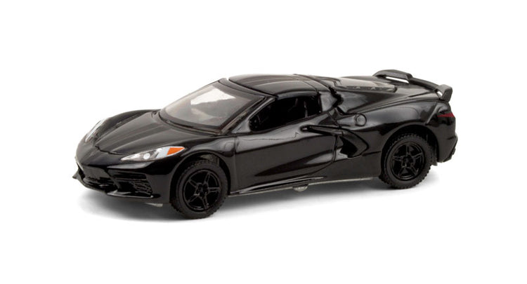 Greenlight 28050-F 1/64 Scale 2020 Chevrolet Corvette C8 Stingray Black Bandit Series