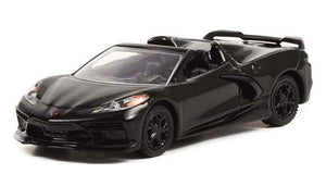 Greenlight 28090-D 1/64 Scale 2021 Chevrolet Corvette C8 Stingray Convertible Black Bandit