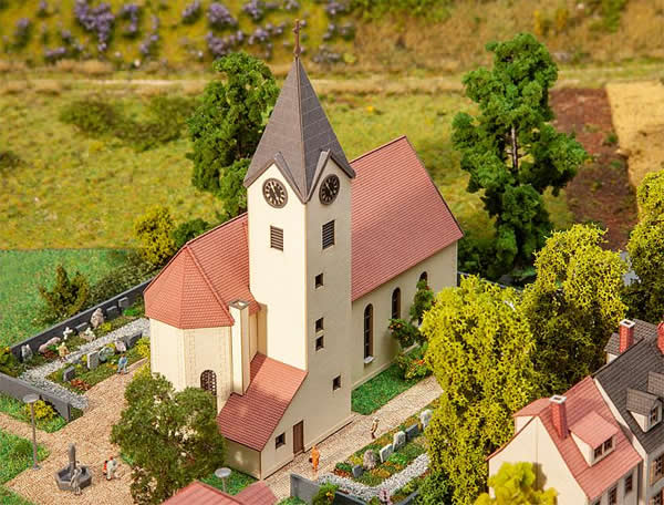 Faller 282778 Z Scale Church of St. John Baptist -- Laser-Cut Card Kit - 5-7/16 x 2-7/8 x 5-9/16" 13.8 x 7.3 x 14.1cm