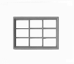 Tichy Trains 8046 HO 9-Pane Masonry Window w/Glazing & Shades 52"w x 34"h (12) (D)