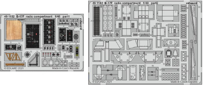 Eduard 491182 1/48 Aircraft- B17F Radio Compartment for HKM (Painted)