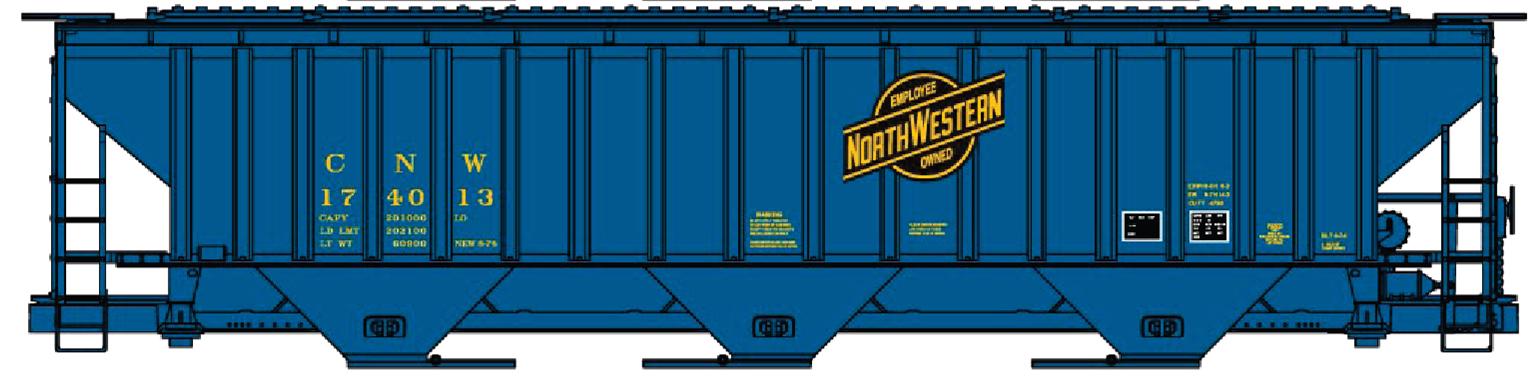 Accurail 80643 Ho Ps 4750 Hopper C&Nw Blu