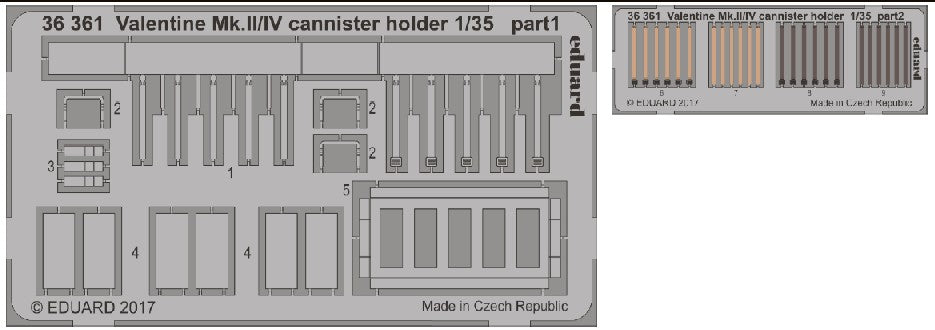 Eduard 36361 1/35 Armor- Valentine Mk II/IV Cannister Holder for TAM(D)