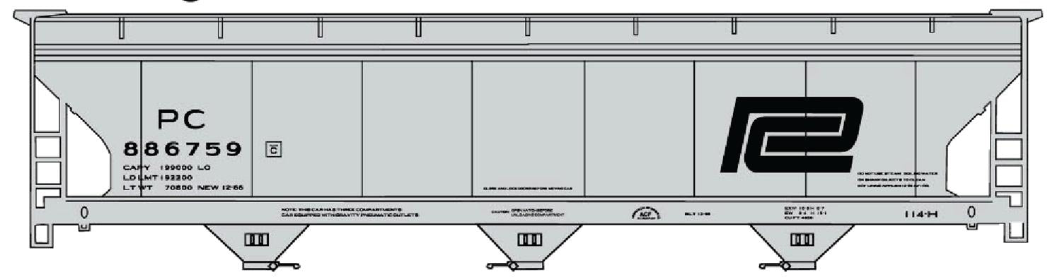 Accurail 2100 Ho Acf 3Bay Cvd Hopper Pc