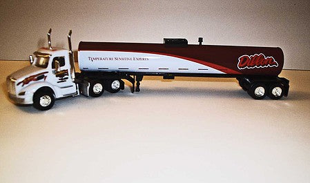 Trucks 'N Stuff TNS063 HO Scale Peterbilt 579 Day-Cab Tractor with Food-Grade Trailer - Assembled -- Dillon (white, brown, red)