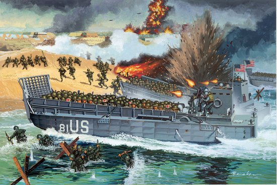 Dragon Models 7257 1/72 LCM(3) Landing Craft w/3 29th Infantry Division (Re-Issue)