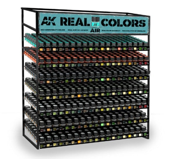 AK Interactive 61001 Real Colors Aircraft Paint Deal w/61001R Rack (3 each 133 colors: RC206 thru RC338)