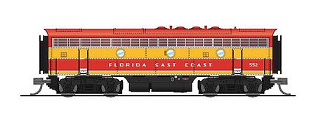 Broadway Limited 6843 N Scale EMD F3B - Sound and DCC - Paragon4 -- Florida East Coast 553 (red, yellow)