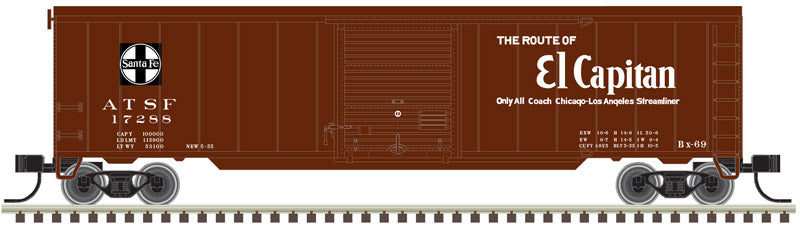 Atlas Trainman 50003864 N 50'Sgl Door Boxcar Atsf17227