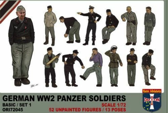 Orion Figures 72045 1/72 WWII German Panzer Soldiers Set #1 (52)