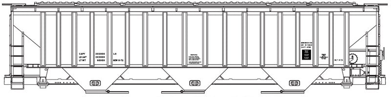Accurail 6593 Ho Ps Grain Hopper Data Wht