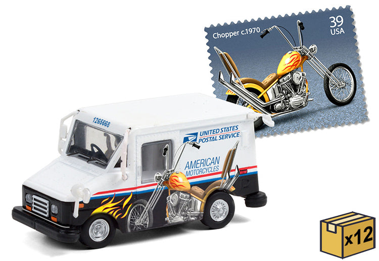 Greenlight 30249-CASE 1/64 Scale American Motorcycles Collectible Stamps LLV