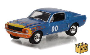 Greenlight 30328-CASE 1/64 Scale 1968 Ford Mustang GT Fastback Race Car #00