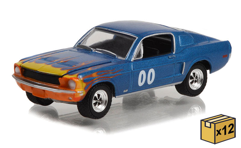 Greenlight 30328-CASE 1/64 Scale 1968 Ford Mustang GT Fastback Race Car #00