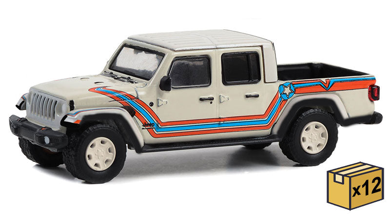 Greenlight 30382-CASE 1/64 Scale 2021 Jeep Gladiator “Super Jeep” Tribute 12 Pieces