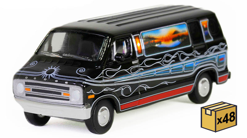 Greenlight 30475-MASTER 1/64 Scale Vannin' - 1977 Dodge B-100 Custom Van