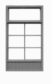 Tichy Trains 8120 HO Store Window w/Glazing 65"w x 115"h (6) (D)