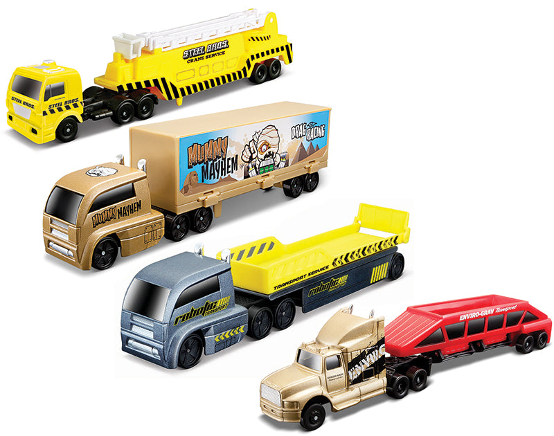 Maisto 15021-SET-G 1/87 Scale Fresh Metal Highway Haulers 4-Piece Set Set Includes: