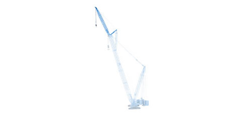 Herpa 308298 HO Scale LR 1600/2 Crawler Crane Top - Kit -- Felbermayr (blue, German Lettering)