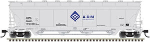 Atlas 20006268 HO Scale Pressureaide Centerflow Hopper - Ready to Run - Master(R) -- Archer-Daniels-Midland 50031 (gray, blue, Molecule Logo)