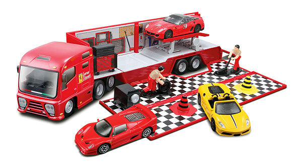 Bburago 31202 1/43 Scale Ferrari Race and Play Hauler Set