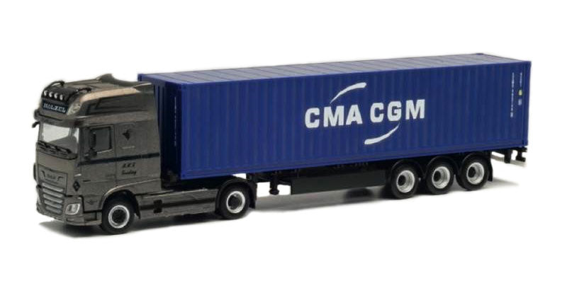 Herpa 312042 1/87 Scale CMA/CGA - DAF XF SSC Euro Container Trailer